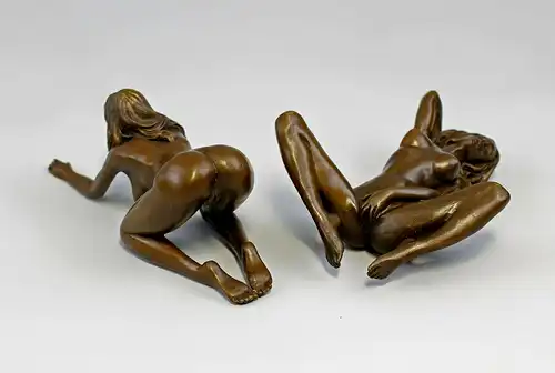 -d Bronze Skulptur Patoue Liebendes Paar Akt erotisch LGBT 18x10x8cm