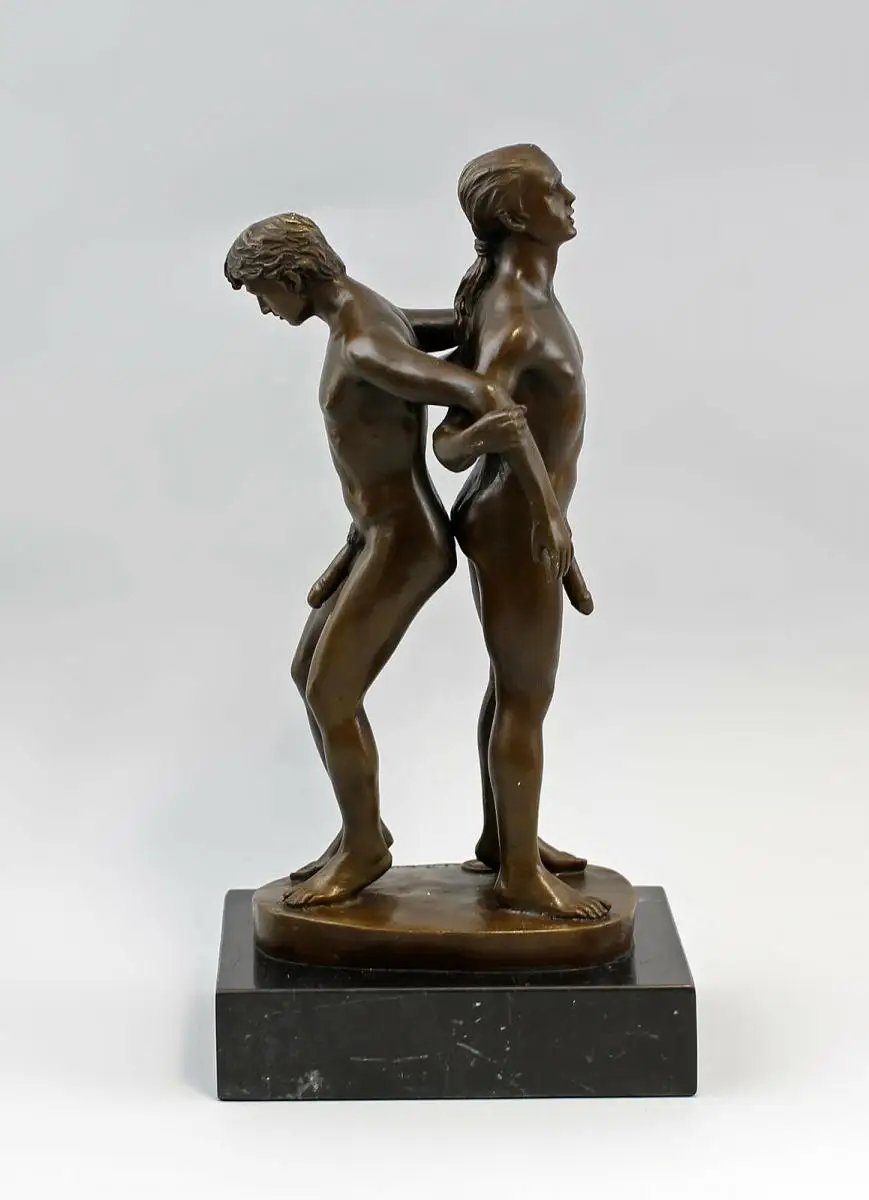 9937825-dss Skulptur Bronze Plastik Patoue männliche Akte Rücken an Rücken 1