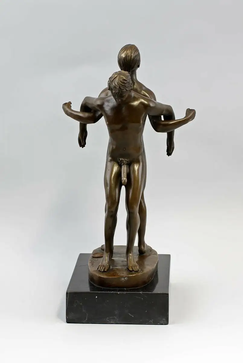 9937825-dss Skulptur Bronze Plastik Patoue männliche Akte Rücken an Rücken 4