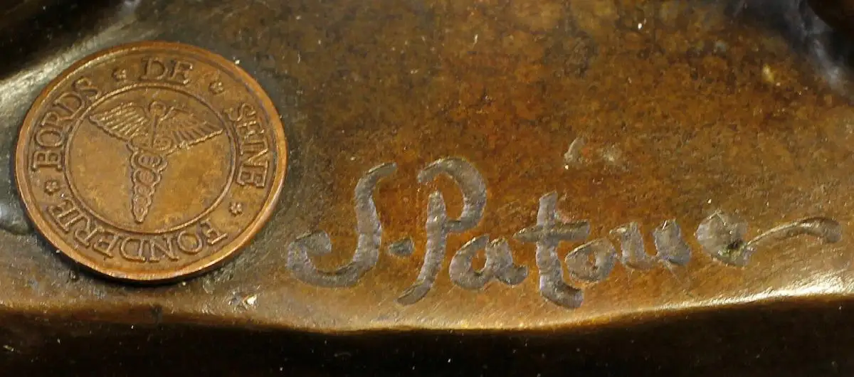 9937825-dss Skulptur Bronze Plastik Patoue männliche Akte Rücken an Rücken 5