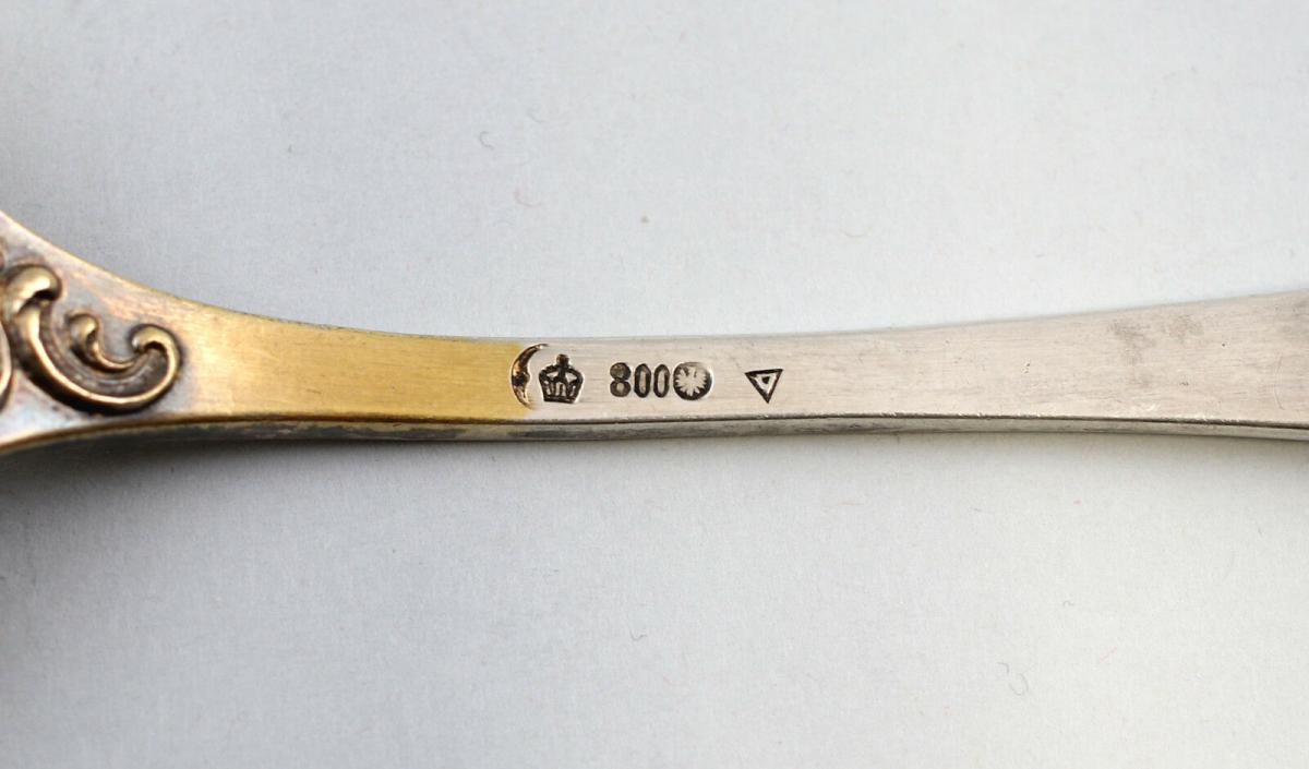 8530046-d Silbernes Fischbesteck 6 Pers. Gründerzeit 800er Silber um 1900 | antik.de