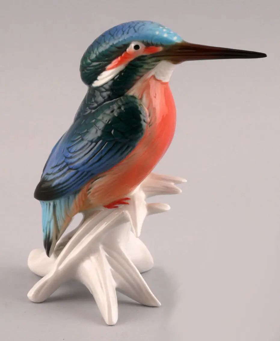 9941036 Porzellan Figur Eisvogel Vogel Ens H12cm 0
