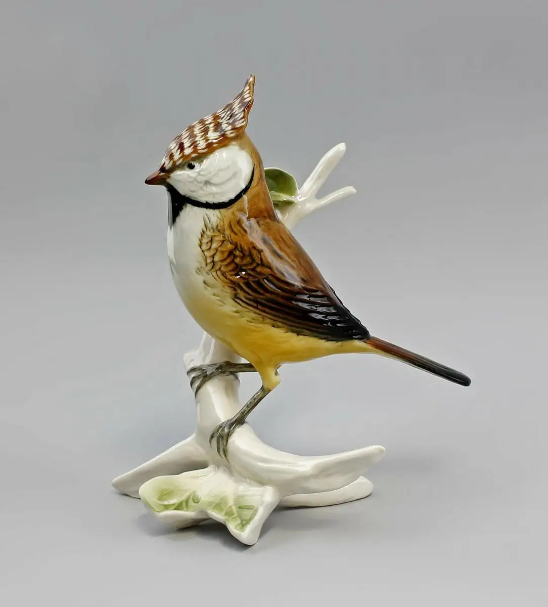 9941510 Porzellan Figur Vogel Haubenmeise Ens H14cm 0