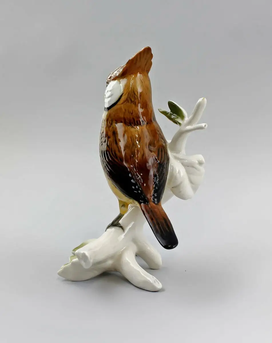 9941510 Porzellan Figur Vogel Haubenmeise Ens H14cm 3