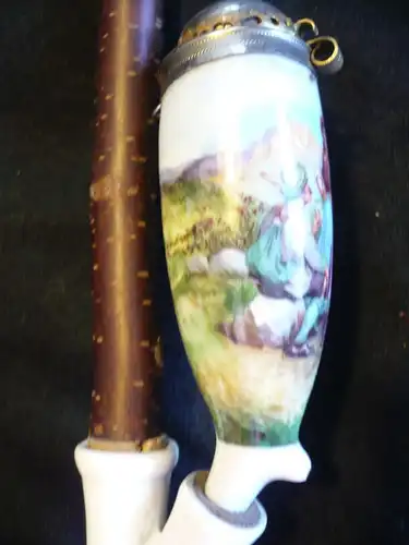 Pfeife mit Porcellankopf  (92) Preis reduziert