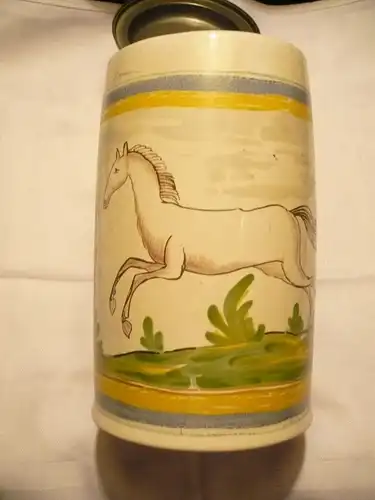 Jahres Krug \\\\\\\"König Pilsner 1985\\\\\\\" mit Zinndeckel (220) Preis reduziert