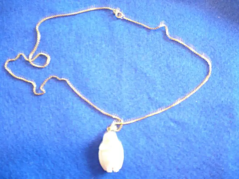 Goldkette mit Eulenanhänger aus Bein (276)  Preis reduziert 1