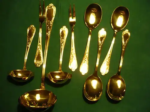 9 Teile Besteck hart vergoldet  (358) Preis reduziert