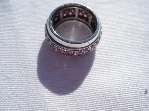 Silber-Ring mit Rubine - drehbarer Innenring (380) Preis reduziert