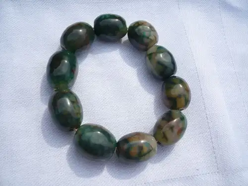Jadeit Zugarmband - olivenförmige Steine (397) Preis reduziert