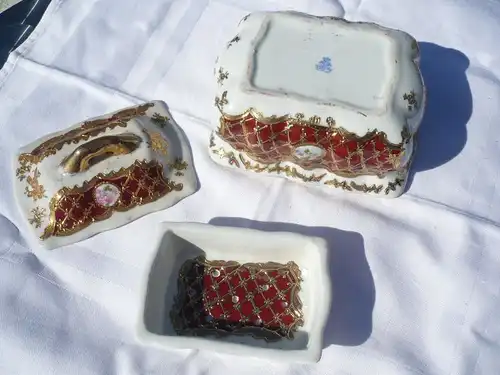 Porzellan-Deckeldose mit Abtropfeinsatz (445) Preis reduziert