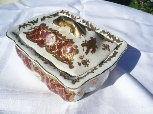 Porzellan-Deckeldose mit Abtropfeinsatz (445) Preis reduziert