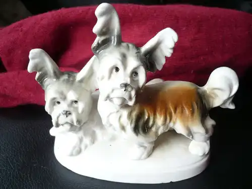 2 Yorkshire Terrier Porzellanfigur (482) Preis reduziert