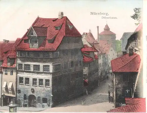 Nürnberg v. 1902 Dürerhaus mit Strassensicht (AK006)