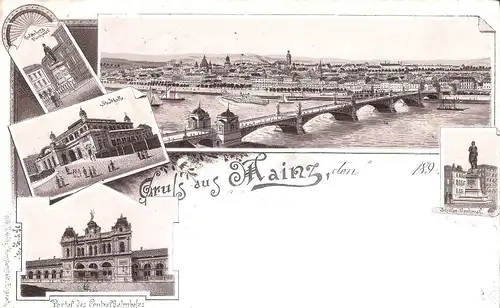 Gruss aus Mainz v. 1903 5 Stadtansichten (AK012)