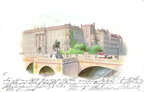 Berlin v. 1900 Siehe Foto !! Schloss - Kurfürsten-Brücke (AK013)