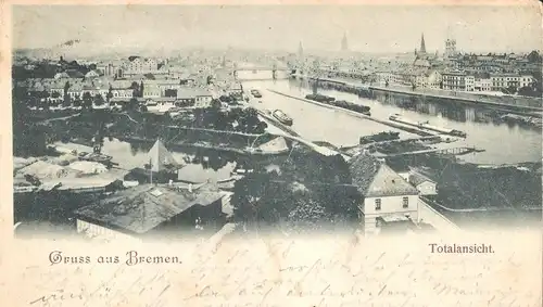 Gruss aus Bremen v. 1898 Totalansicht (AK015)