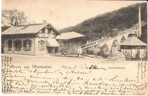 Wiesbaden v. 1900 Nerobergbahn (AK039) 