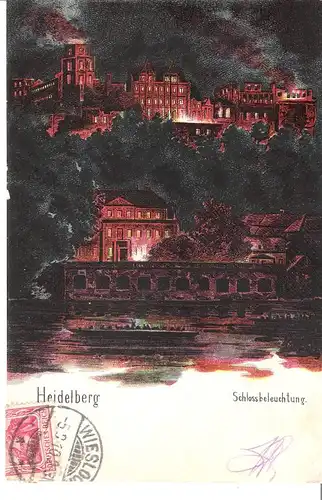 Heidelberg v. 1910 Schloßbeleutung (AK048)