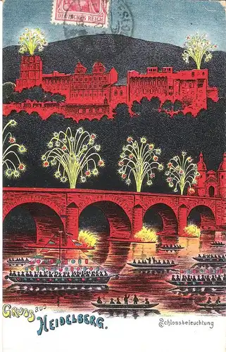 Gruss aus Ehrenbreitstein v. 1912 Teil-Ansicht mit Brücke (049)