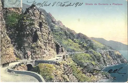 Strada da Sorrento a. Positano v. 1911 (AK066) 