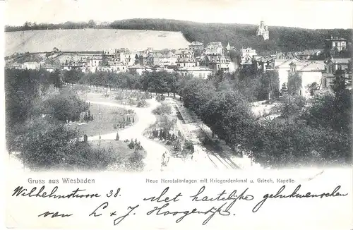 Wiesbaden v. 1905 Teil-Stadt-Ansicht (AK078) 