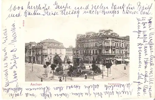 Gruss aus Wiesbaden v. 1901 Blick in die Nerothal Anlagen (AK084)