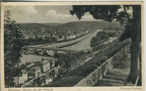 Würzburg v. 1957 Maintal von der Festung (AK135)