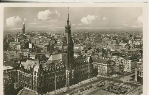 Hamburg v. 1956 Rathaus und Rathausmarkt (AK160) 