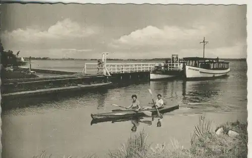Bad Zwischenahn v. 1964 Einfahrt zum Bootshafen mit Boot Ammerland (AK237)