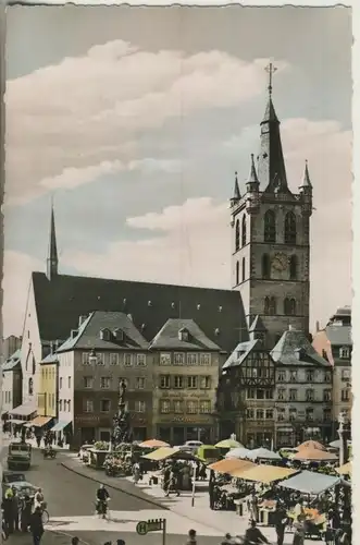Trier v. 1963 Markt mit Stände (AK242)