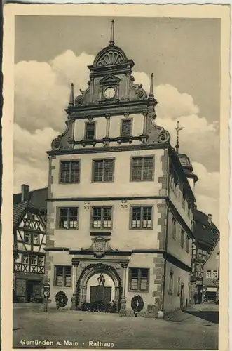 Gemünden v. 1940 Das Rathaus (AK338)