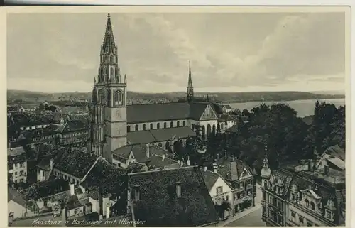 Konstanz v. 1955 Teil-Stadt-Ansicht (AK375) 