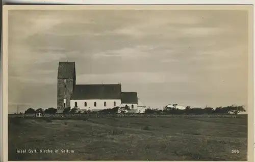 Insel Slyt v. 1936 Kirche in Keitum (AK406)