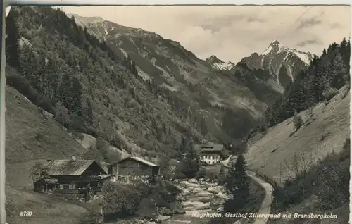 Mayrhofen im Zillertal v. 1958 Gasthof & Pension \"Zillergrund\" mit Brandbergkolm (AK409) 