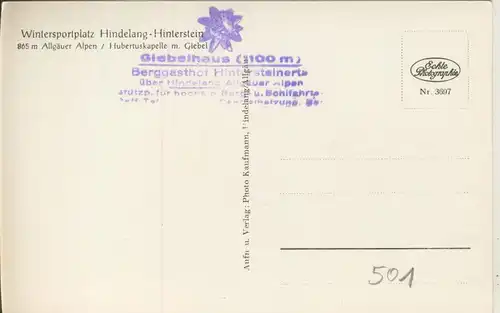 Hindelang v. 1955 Berggasthaus Hintersteinert (AK501) 