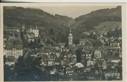 Baden-Baden v. 1929 Teil-Stadt-Ansicht vom Schloß aus gesehen (AK504)