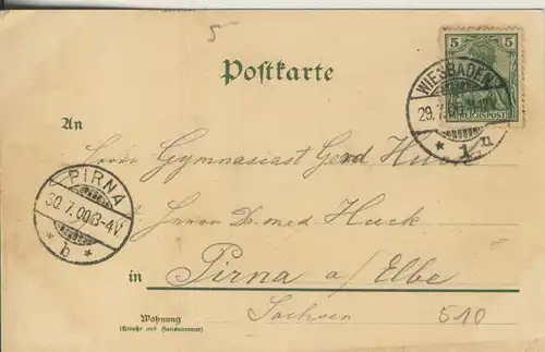 Gruss aus Wiesbaden v. 1900 Kgl. Hoftheater (AK510) 