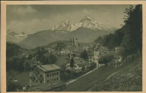 Berchtesgaden v. 1926 Teil-Stadt mit dem Watzmann (AK513)