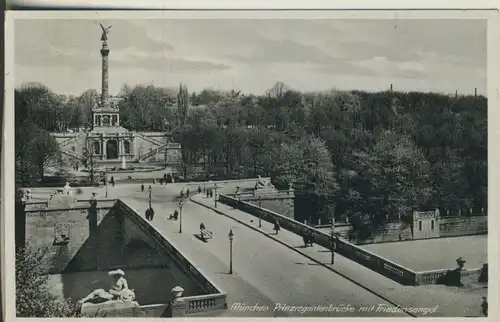 München v. 1943 Prinzregentenbrücke mit Friedensengel (AK539) 