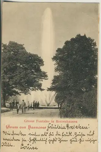 Hannover v. 1902 Grosse Fontäne in Herrenhausen (AK576) 