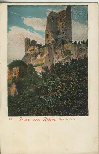 Gruss vom Rhein / Königswinter v. 1906 Der Drachenfels (AK621)