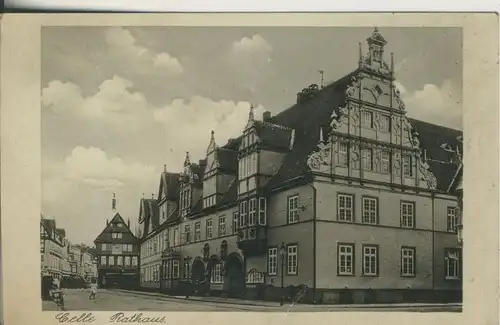 Celle v. 1924 Strasse mit dem Rathaus (AK642)
