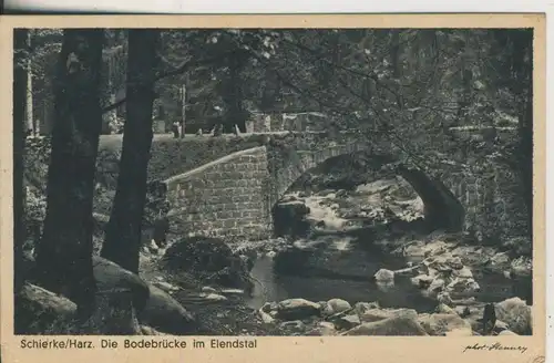 Schierke v. 1934 Die Bodebrücke im Elendstal (AK648)