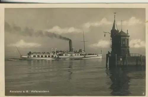 Konstanz v. 1934 Die Hafeneinfahrt (AK655) 