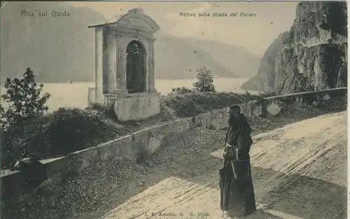 Riva sul Garda v. 1908 Mönch mit heiligen Figuer (AK657) 
