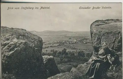 Blick vom Staffelberg ins Maintal v. 1932 Einsiedler Bruder Valentin (AK668) 