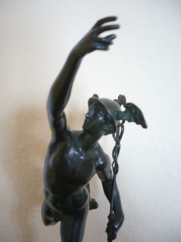 Hermes griechischer Gott Götterbote Bronze Statue Skulptur Deko Akt Mann Figur 