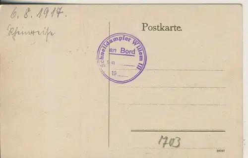 Coblenz v. 1917 Ehrenbreitstein mit Schnelldampfer Wilhelm III - mit Dampferstempel (AK703)