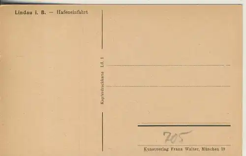 Lindau am Bodensee v. 1932 Hafeneinfahrt (AK705) 